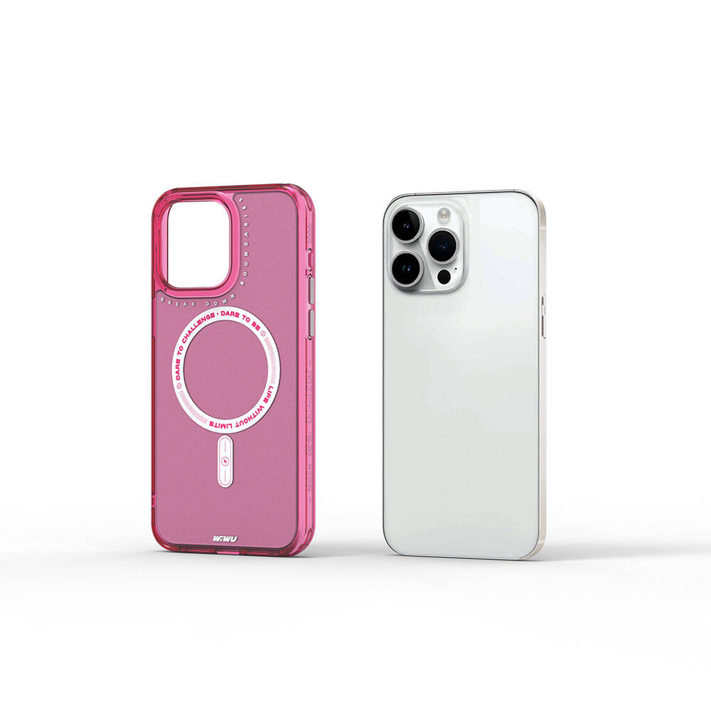 Apple iPhone 15 Pro Kılıf Magsafe Şarj Özellikli Wiwu Basic Color J Serisi Kapak Gri
