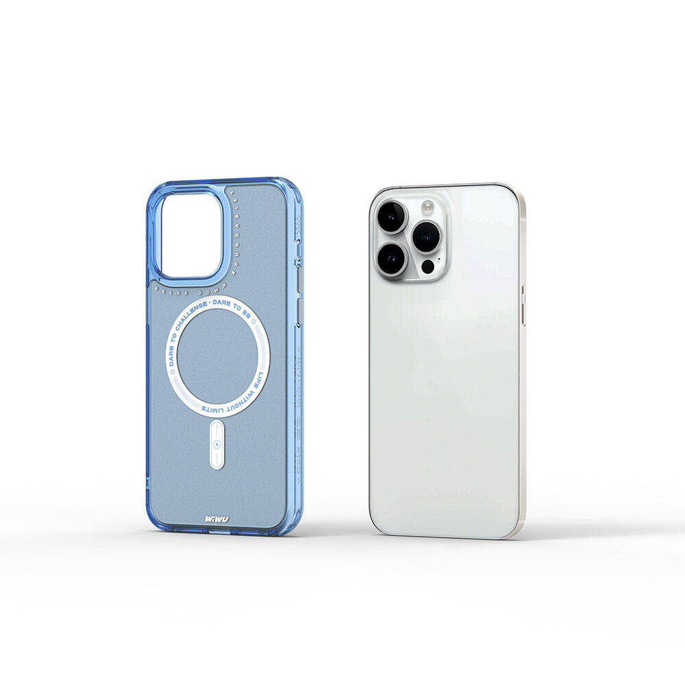 Apple iPhone 15 Pro Kılıf Magsafe Şarj Özellikli Wiwu Basic Color J Serisi Kapak Gri