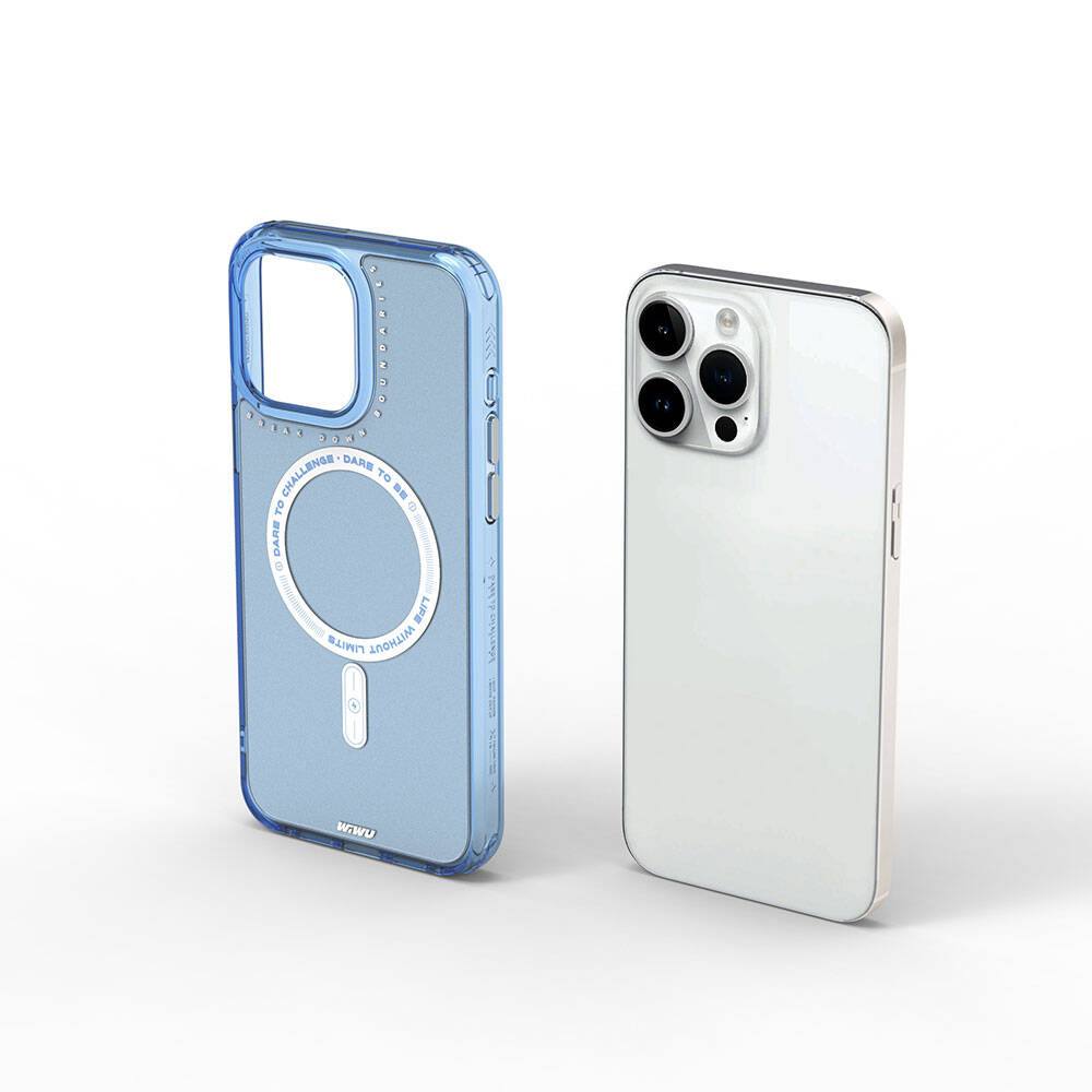Apple iPhone 15 Pro Kılıf Magsafe Şarj Özellikli Wiwu Basic Color J Serisi Kapak Gri