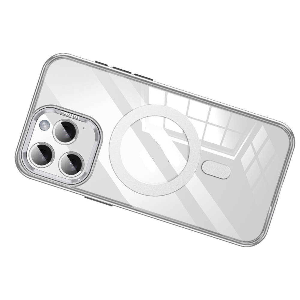 Apple iPhone 15 Pro Kılıf Magsafe Şarj Özellikli Wlons Standlı Efsane Kapak Mavi