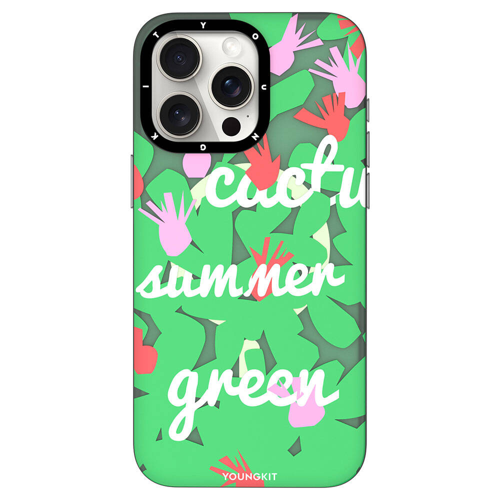 Apple iPhone 15 Pro Kılıf Magsafe Şarj Özellikli Yaz Meyvesi Desenli Youngkit Fruity Flavour Serisi Kapak Pembe