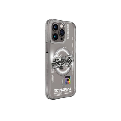 iPhone 15 Pro Kılıf M-safe Şarj Özellikli Yazı Desenli SkinArma Bolt Kılıf