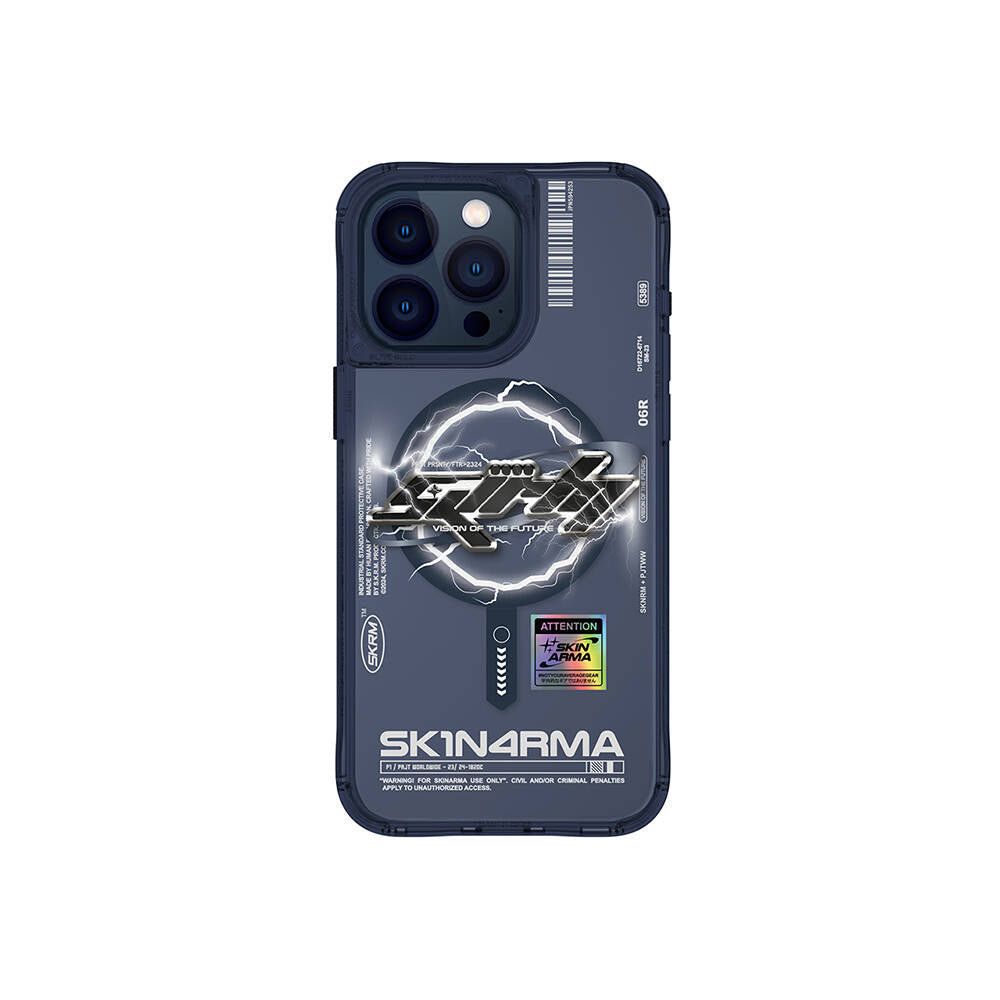 iPhone 15 Pro Kılıf M-safe Şarj Özellikli Yazı Desenli SkinArma Bolt Kılıf
