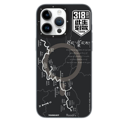Apple iPhone 15 Pro Kılıf Magsafe Şarj Özellikli Youngkit 318 Road Serisi Kapak Siyah