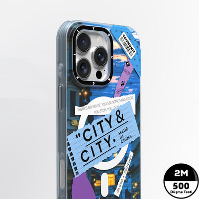 Apple iPhone 15 Pro Kılıf Magsafe Şarj Özellikli Youngkit A-City Serisi Kapak Mavi
