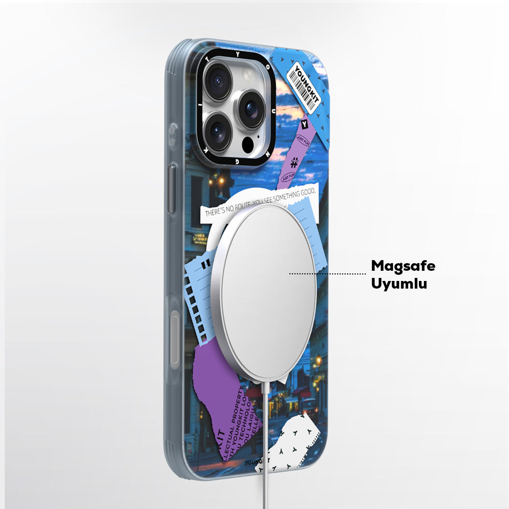 Apple iPhone 15 Pro Kılıf Magsafe Şarj Özellikli Youngkit A-City Serisi Kapak Pembe