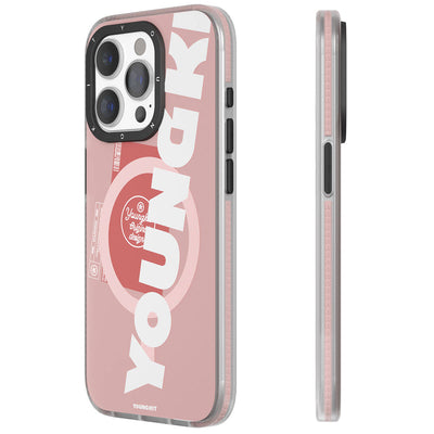 Apple iPhone 15 Pro Kılıf Magsafe Şarj Özellikli Youngkit Binfen Serisi Yazı Temalı Kapak Siyah