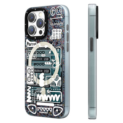 iPhone 15 Pro Kılıf M-safe Şarj Özellikli Youngkit Dark Matter Serisi Kılıf