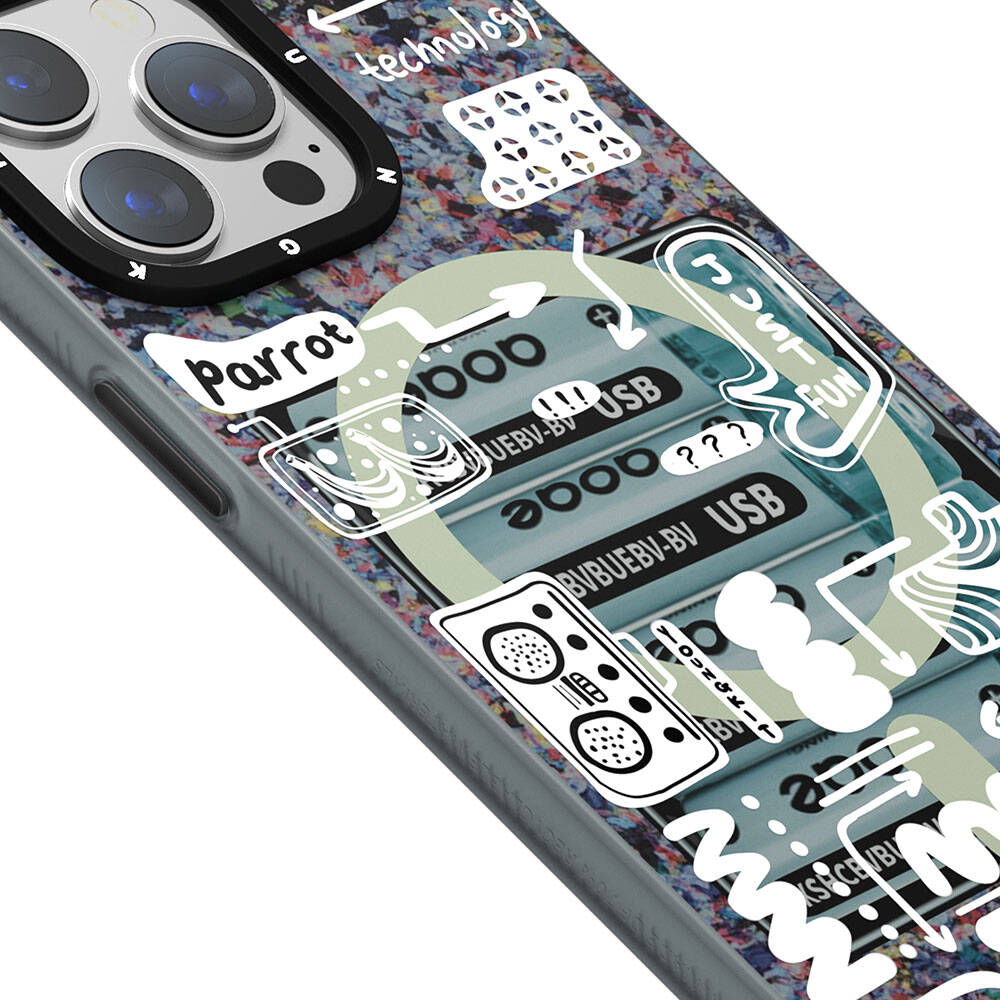 Apple iPhone 15 Pro Kılıf Magsafe Şarj Özellikli Youngkit Dark Matter Serisi Kapak Mavi