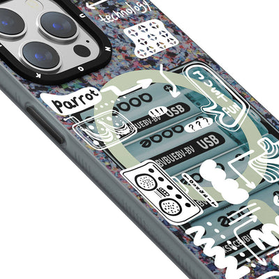 Apple iPhone 15 Pro Kılıf Magsafe Şarj Özellikli Youngkit Dark Matter Serisi Kapak Pembe