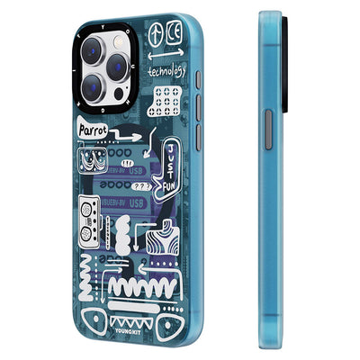 Apple iPhone 15 Pro Kılıf Magsafe Şarj Özellikli Youngkit Dark Matter Serisi Kapak Pembe