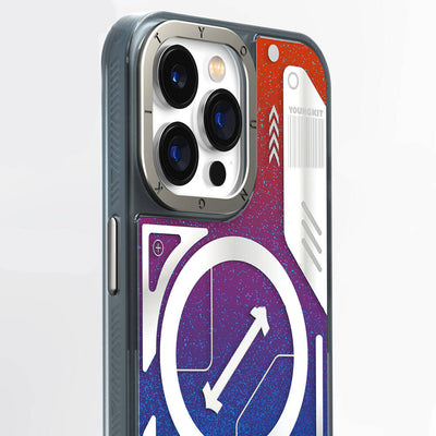 Apple iPhone 15 Pro Kılıf Magsafe Şarj Özellikli YoungKit Galaxy Serisi Kapak Mavi