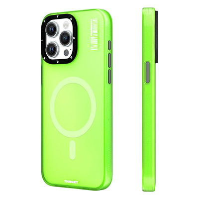 Apple iPhone 15 Pro Kılıf Magsafe Şarj Özellikli Youngkit Hidden Sand Serisi Kapak Pembe