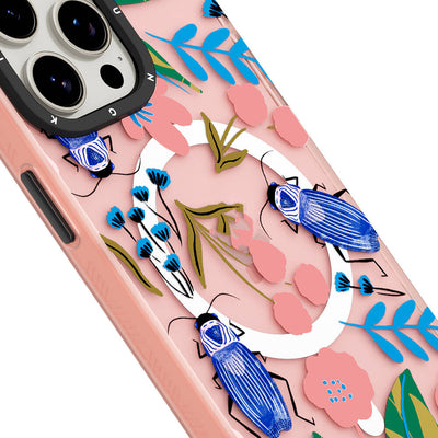 Apple iPhone 15 Pro Kılıf Magsafe Şarj Özellikli YoungKit Huagu Serisi Kapak Pembe