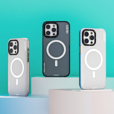 Apple iPhone 15 Pro Kılıf Magsafe Şarj Özellikli Youngkit Jiansha Serisi Kapak Mavi