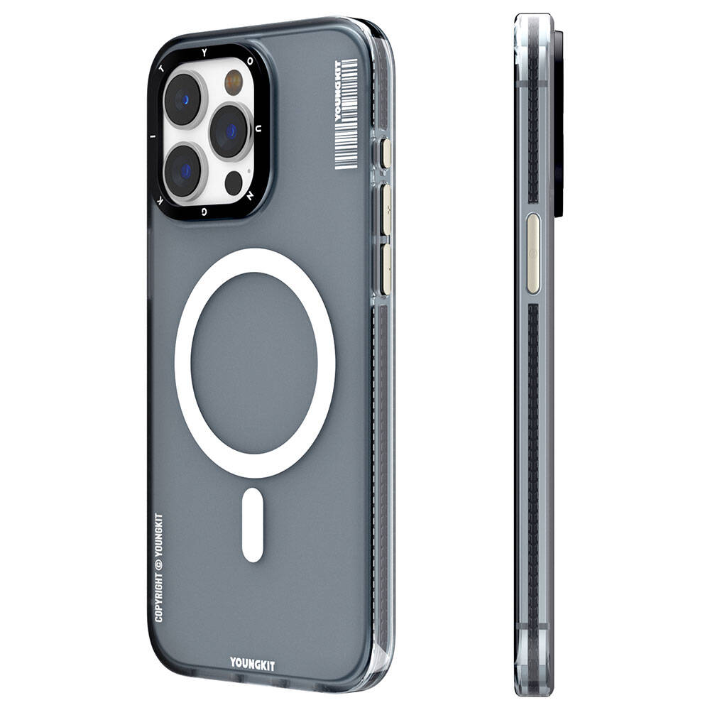 Apple iPhone 15 Pro Kılıf Magsafe Şarj Özellikli Youngkit Jiansha Serisi Kapak Siyah