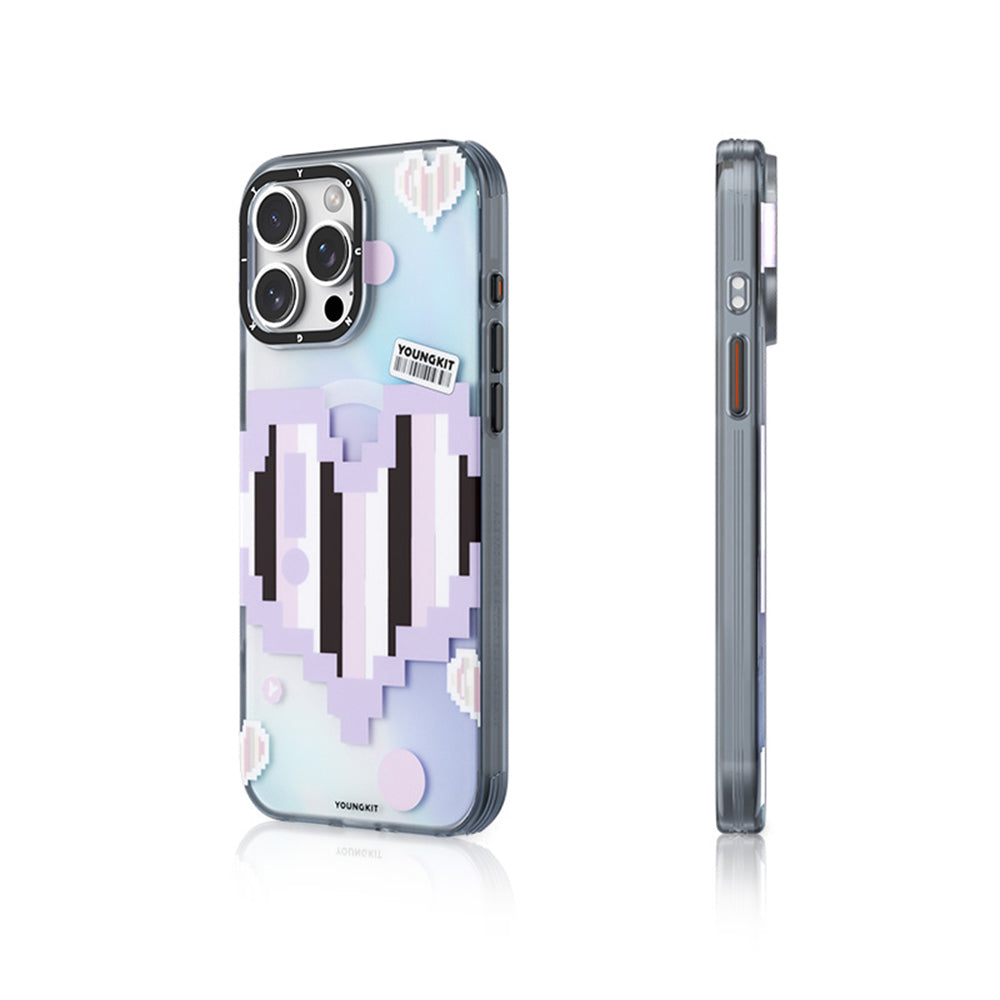 Apple iPhone 15 Pro Kılıf Magsafe Şarj Özellikli Youngkit Love Serisi Kapak Pembe