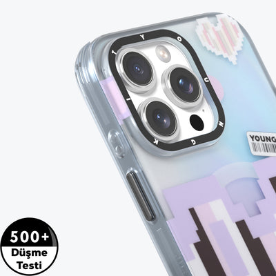 Apple iPhone 15 Pro Kılıf Magsafe Şarj Özellikli Youngkit Love Serisi Kapak Pembe