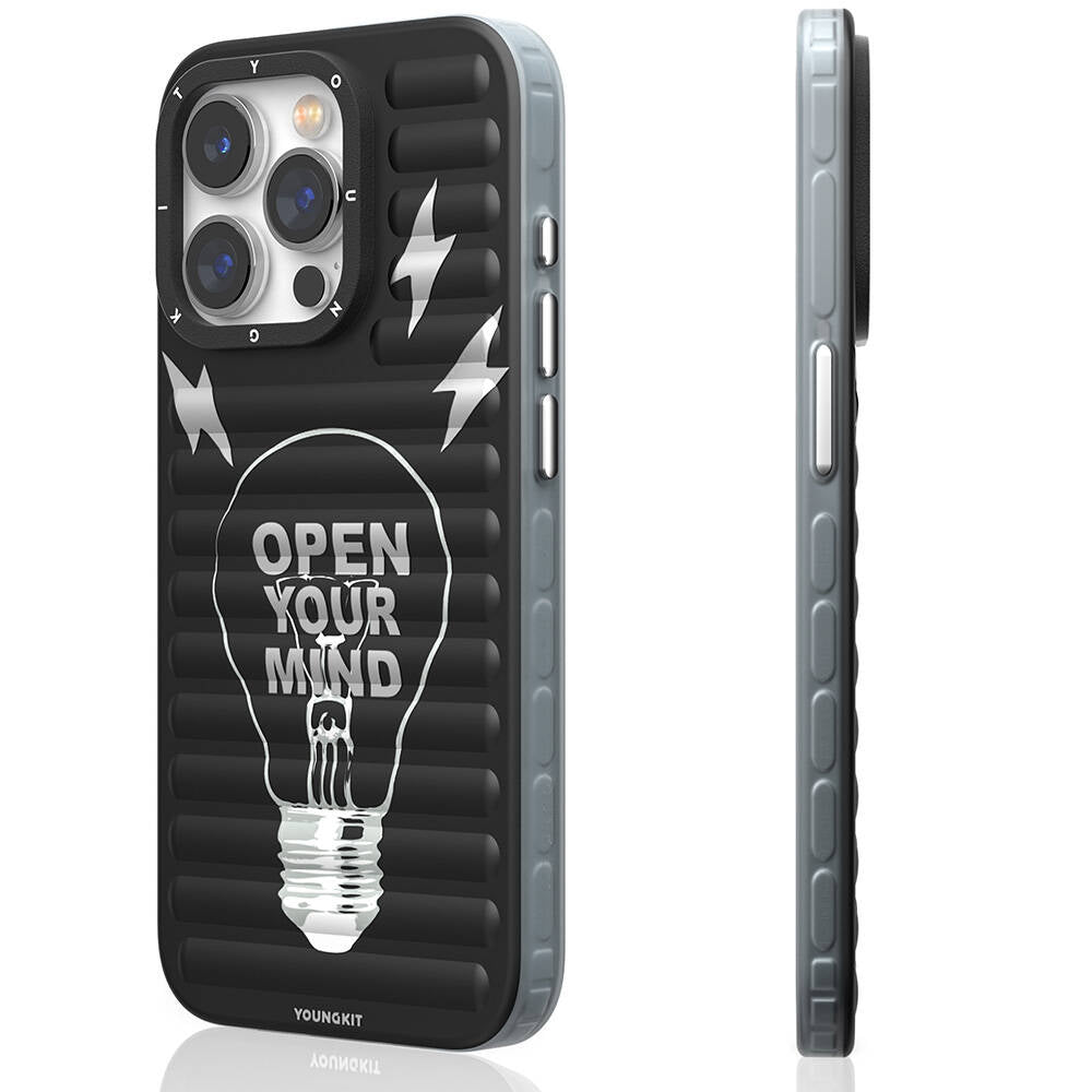Apple iPhone 15 Pro Kılıf Magsafe Şarj Özellikli Youngkit Open Mind Serisi Kapak Siyah