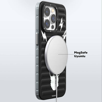 iPhone 15 Pro Kılıf M-safe Şarj Özellikli Youngkit Open Mind Serisi Kılıf
