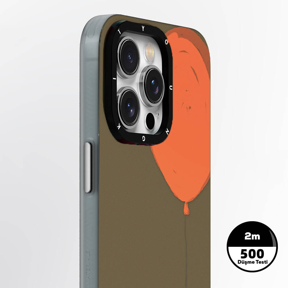 iPhone 15 Pro Kılıf M-safe Şarj Özellikli Youngkit Orange Serisi Flying Balloon Kılıf