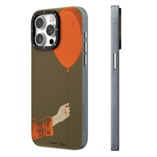 iPhone 15 Pro Kılıf M-safe Şarj Özellikli Youngkit Orange Serisi Flying Balloon Kılıf
