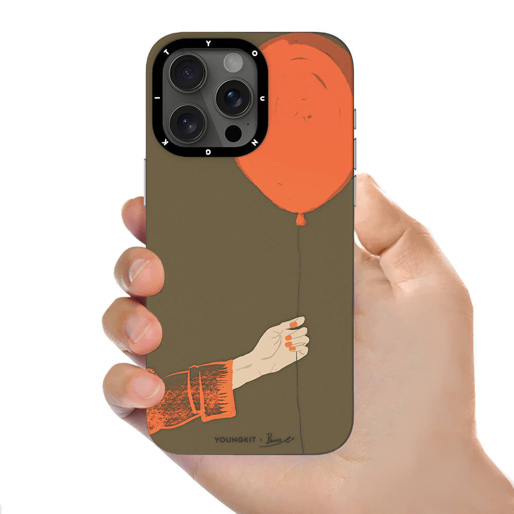 iPhone 15 Pro Kılıf M-safe Şarj Özellikli Youngkit Orange Serisi Flying Balloon Kılıf