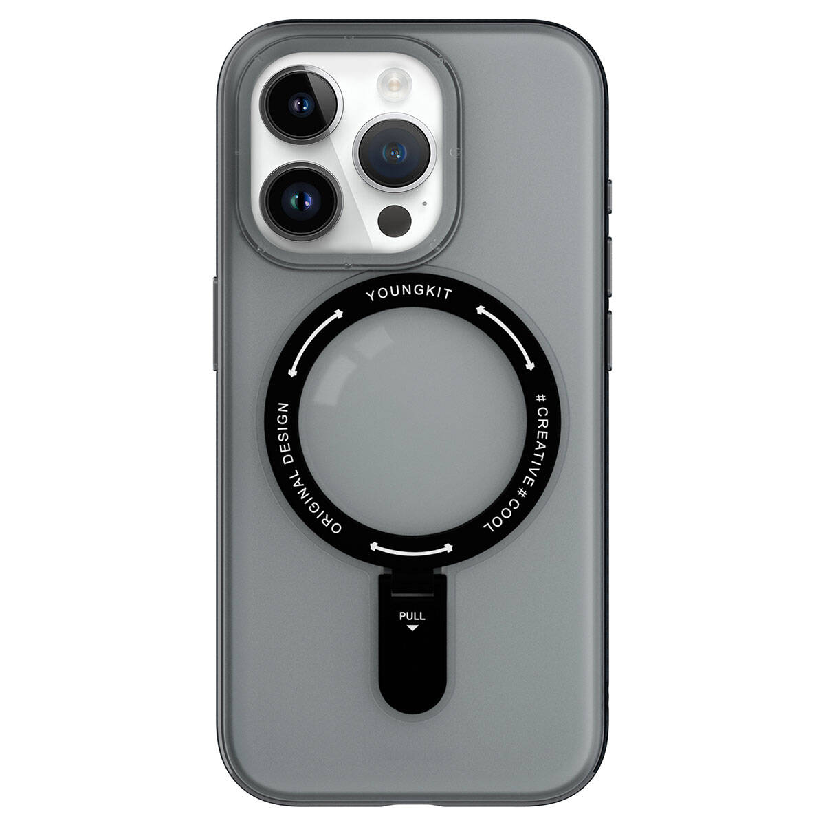 Apple iPhone 15 Pro Kılıf Magsafe Şarj Özellikli Youngkit Rock Serisi Kapak Beyaz