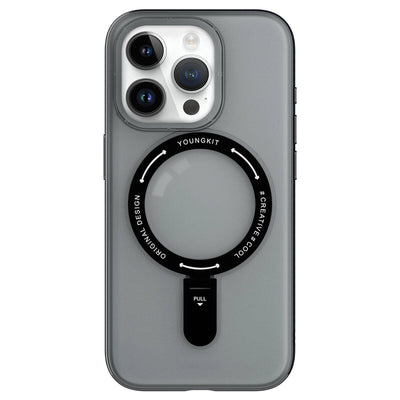 Apple iPhone 15 Pro Kılıf Magsafe Şarj Özellikli Youngkit Rock Serisi Kapak Beyaz