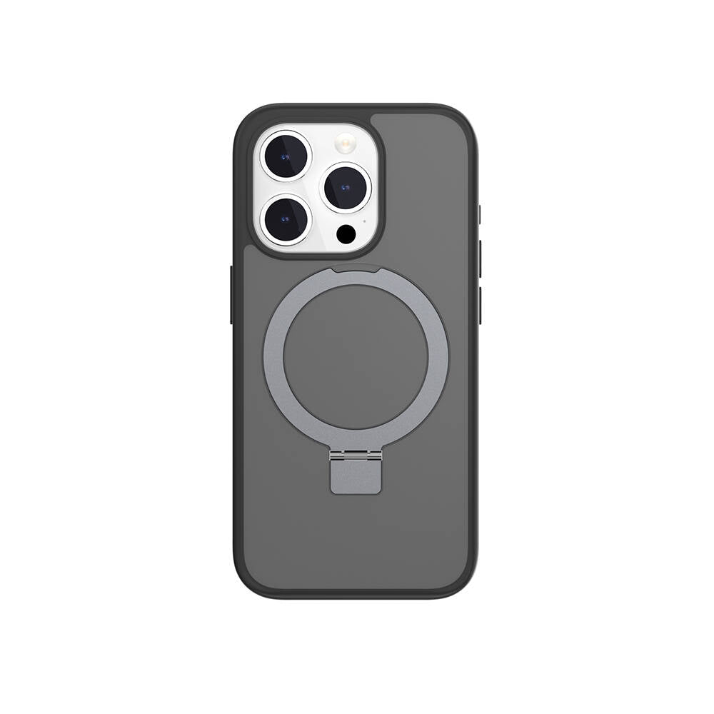 Apple iPhone 15 Pro Kılıf Magsafe Şarj Özellikli Yüzük Standlı Lisanslı Switcheasy Magstand-M Kapak Renksiz