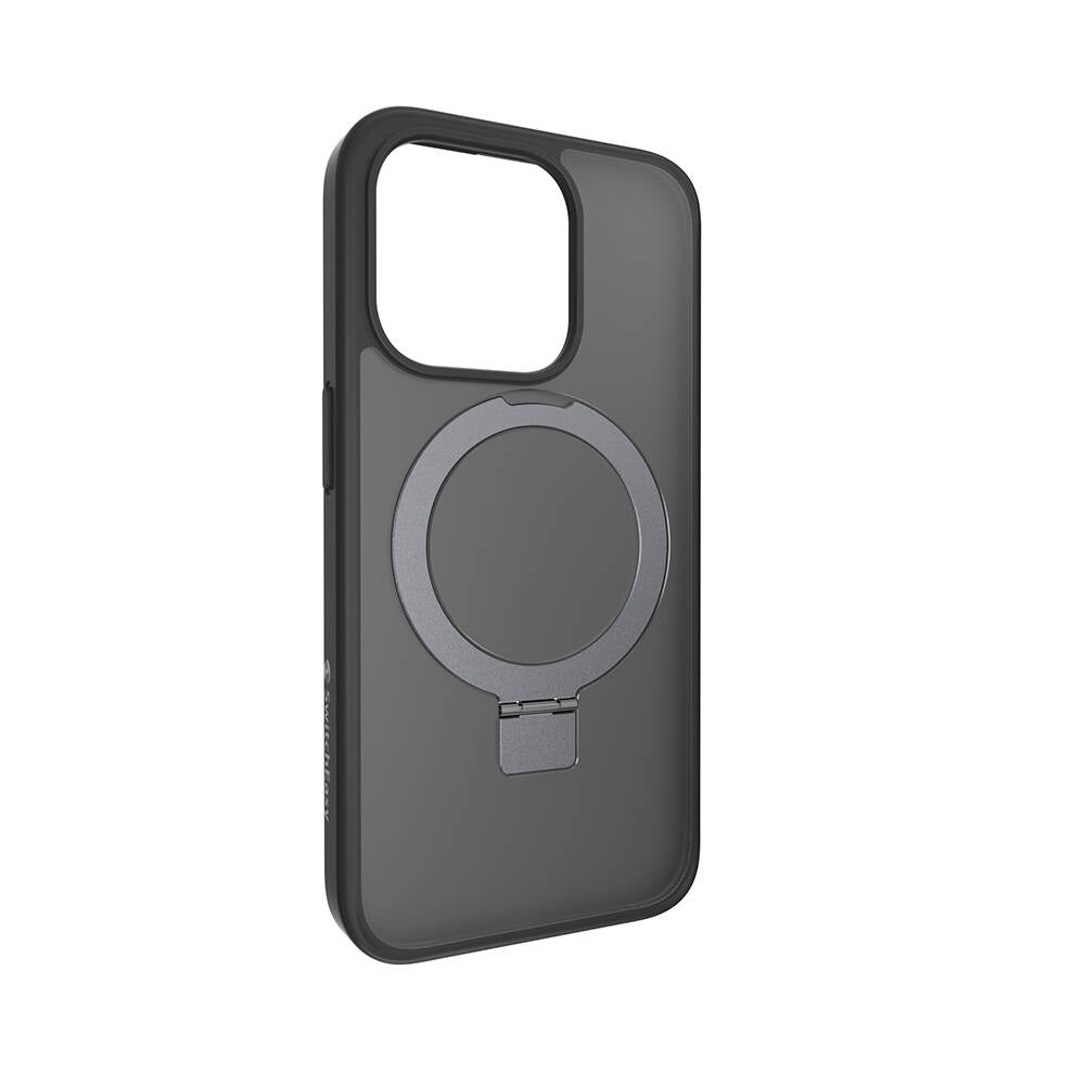iPhone 15 Pro Kılıf M-safe Şarj Özellikli Yüzük Standlı Lisanslı Switcheasy Magstand-M Kılıf