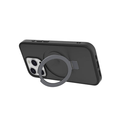 Apple iPhone 15 Pro Kılıf Magsafe Şarj Özellikli Yüzük Standlı Lisanslı Switcheasy Magstand-M Kapak Siyah