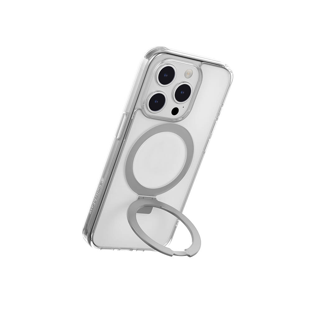 iPhone 15 Pro Kılıf M-safe Şarj Özellikli Yüzük Standlı Lisanslı Switcheasy Magstand-M Kılıf