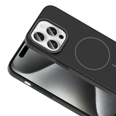 Apple iPhone 15 Pro Kılıf M-safe Şarj Özellikli Zore Ruby Sert Kapak Lacivert