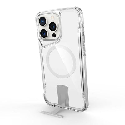 Apple iPhone 15 Pro Kılıf Magsafe Şarj Özellikli Zore T-Max Standlı Kapak Renksiz