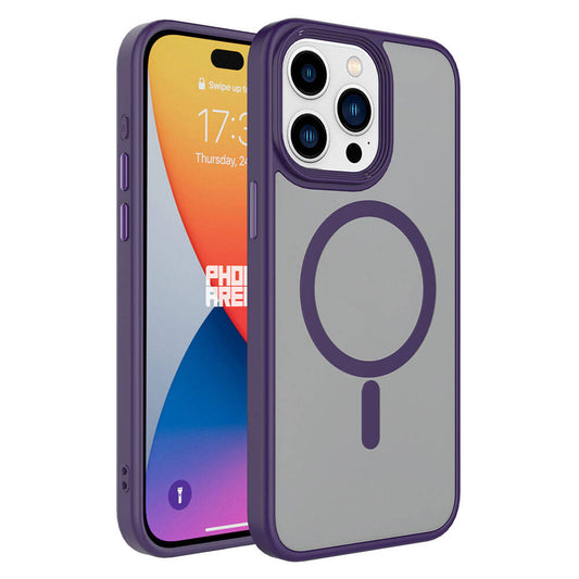 iPhone 15 Pro Kılıf Mat Arka Yüzey Wireless Şarj Özellikli Zore Flet M-safe Kılıf
