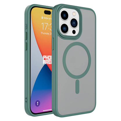 iPhone 15 Pro Kılıf Mat Arka Yüzey Wireless Şarj Özellikli Zore Flet M-safe Kılıf