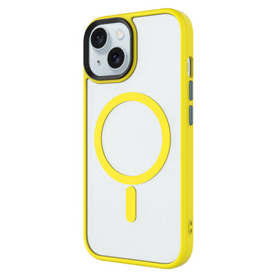 Apple iPhone 15 Pro Kılıf Mat Arka Yüzey Wireless Şarj Özellikli Zore Flet Magsafe Kapak Derin Mor