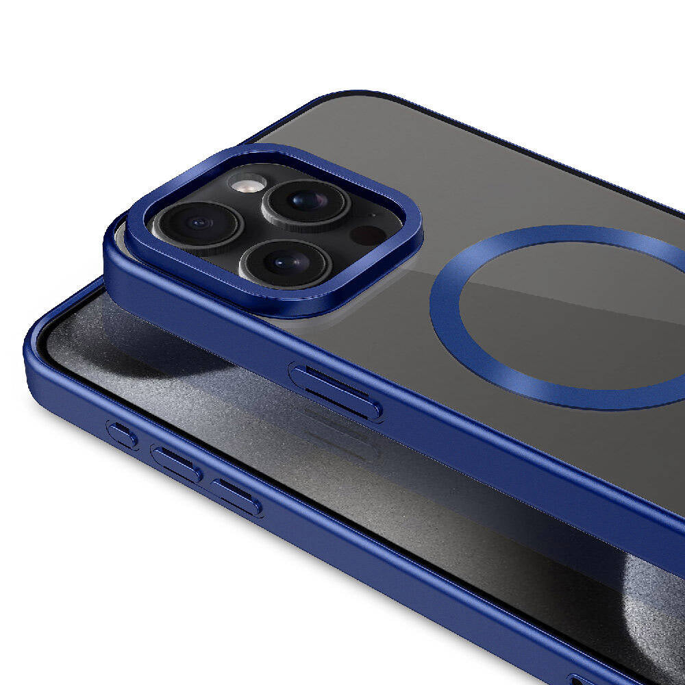 Apple iPhone 15 Pro Kılıf Mat Tasarımlı M-safe Wireless Şarj Özellikli Zore Mat Setro Kapak Siyah