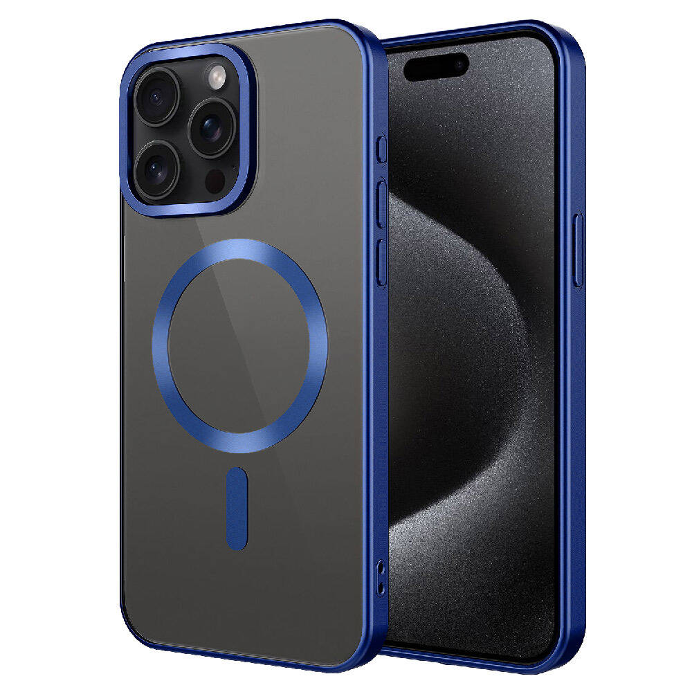 Apple iPhone 15 Pro Kılıf Mat Tasarımlı M-safe Wireless Şarj Özellikli Zore Mat Setro Kapak Siyah