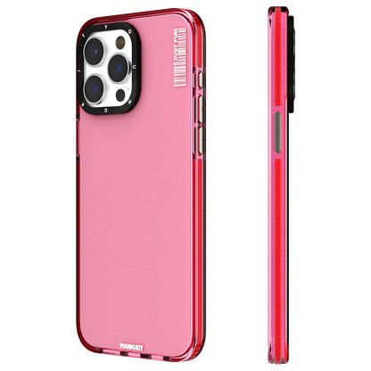 iPhone 15 Pro Kılıf Pürüzsüz Düz Arka Yüzey YoungKit Crystal Color Serisi Kılıf