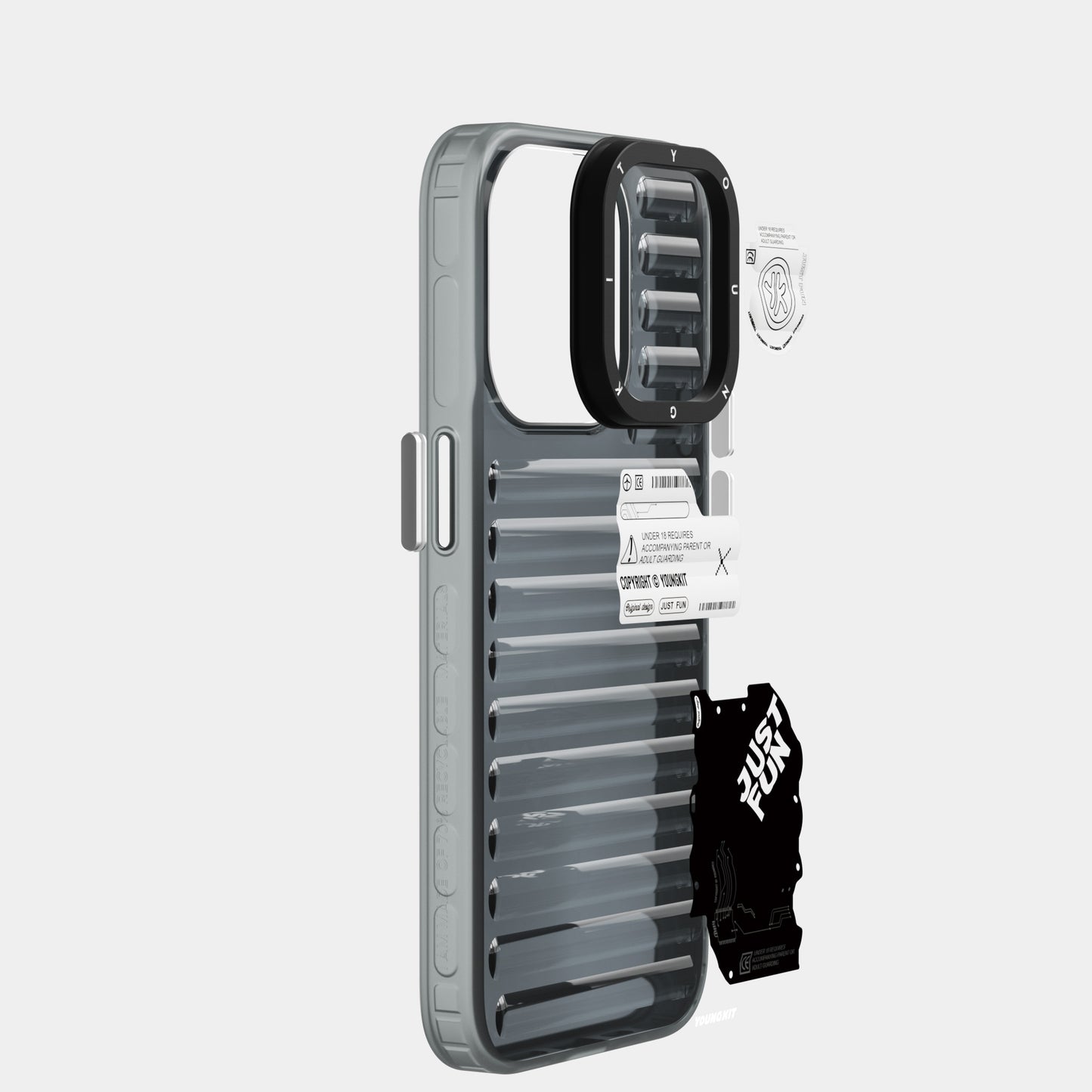 iPhone 15 Pro Kılıf Şeffaf Renkli Tasarım YoungKit Fluorite Serisi Kılıf