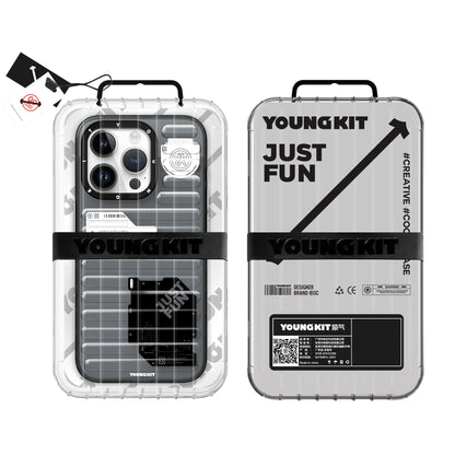 iPhone 15 Pro Kılıf Şeffaf Renkli Tasarım YoungKit Fluorite Serisi Kılıf