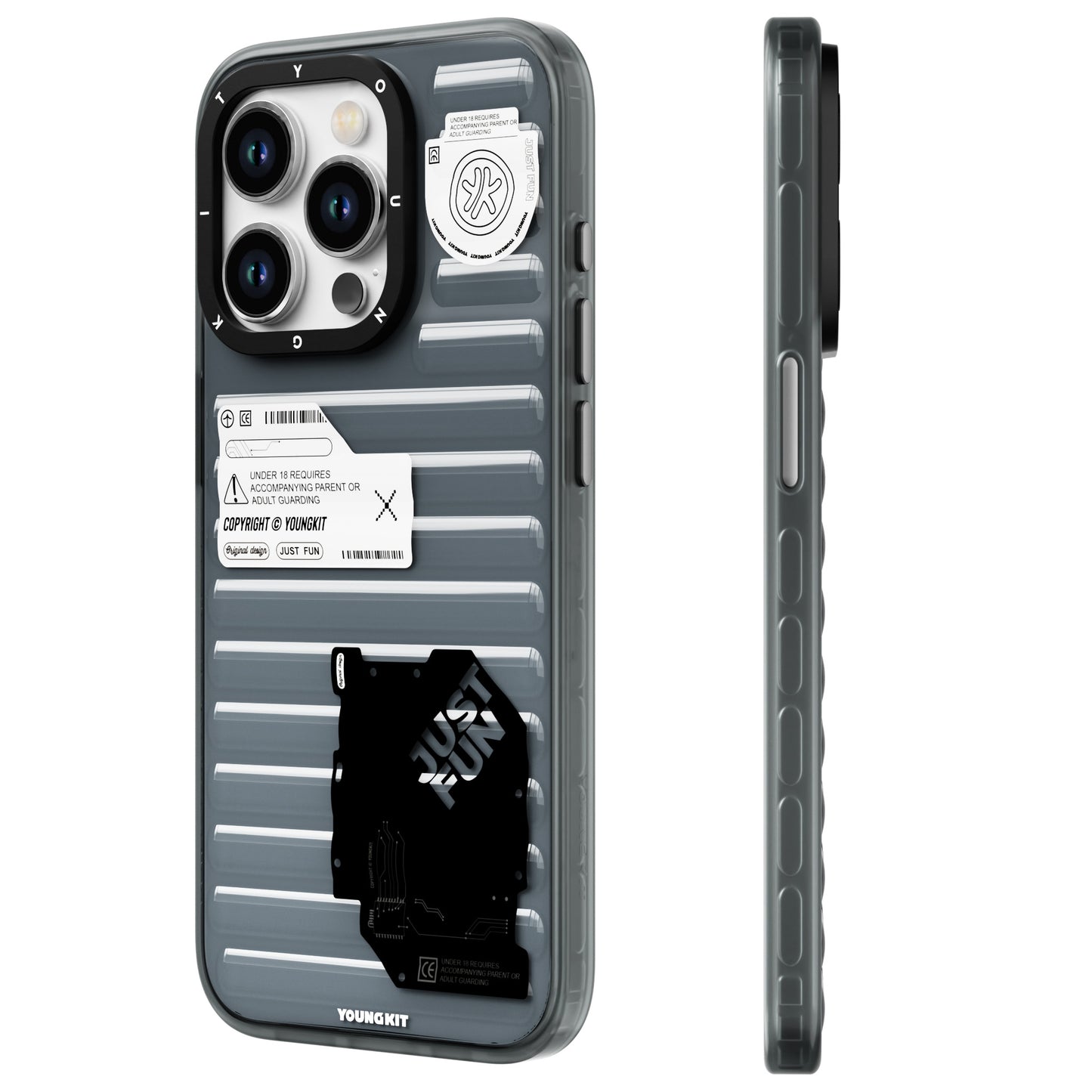 iPhone 15 Pro Kılıf Şeffaf Renkli Tasarım YoungKit Fluorite Serisi Kılıf