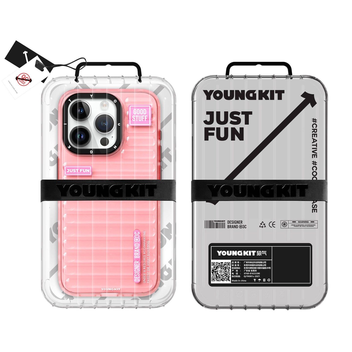 iPhone 15 Pro Kılıf Şeffaf Renkli Tasarım YoungKit Fluorite Serisi Kılıf