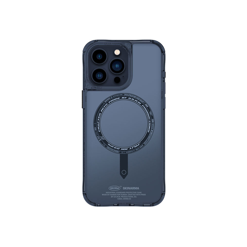 Apple iPhone 15 Pro Kılıf SkinArma Şeffaf Airbag Tasarımlı Magsafe Şarj Özellikli Saido Kapak Siyah