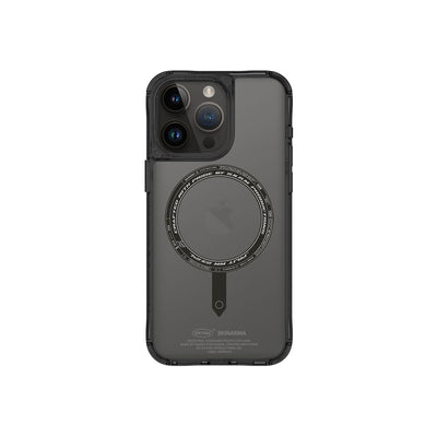 Apple iPhone 15 Pro Kılıf SkinArma Şeffaf Airbag Tasarımlı Magsafe Şarj Özellikli Saido Kapak Siyah