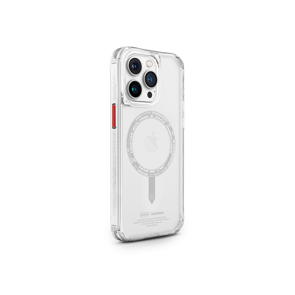 Apple iPhone 15 Pro Kılıf SkinArma Şeffaf Airbag Tasarımlı Magsafe Şarj Özellikli Saido Kapak Renksiz