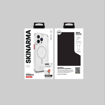 Apple iPhone 15 Pro Kılıf SkinArma Şeffaf Airbag Tasarımlı Magsafe Şarj Özellikli Saido Kapak Renksiz
