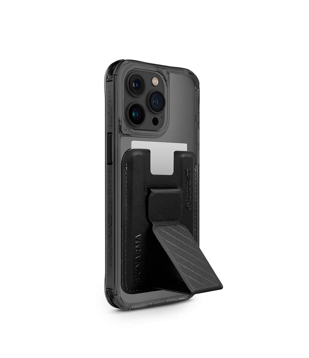 iPhone 15 Pro Kılıf SkinArma Şeffaf M-safe Şarj Özellikli Kado Kartlıklı Saido Kılıf